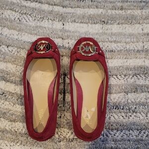 Michael Kors Burgundy Flats with Logo Accent